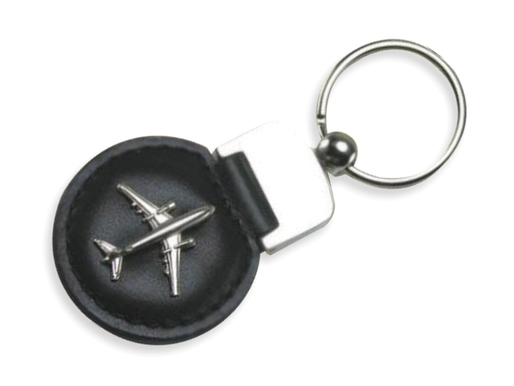 Leather 3D Airplane Keychain